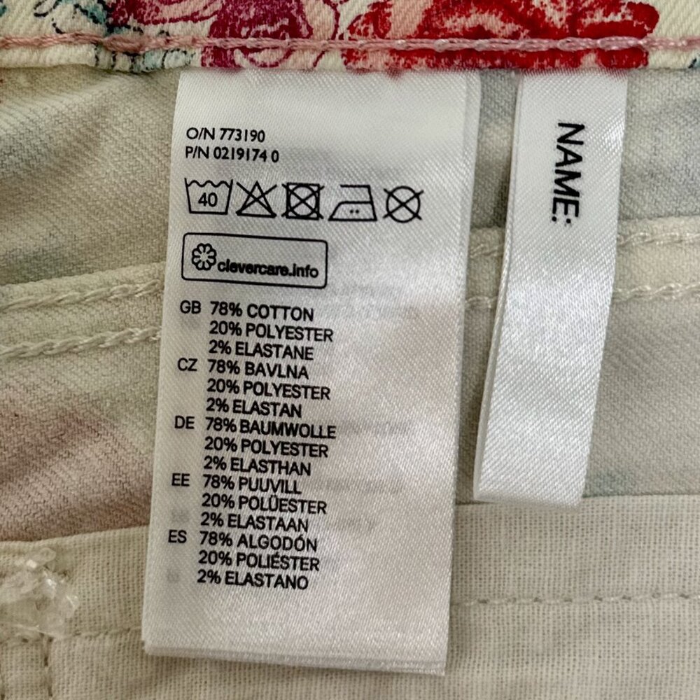 H&M Baby Floral Print Skinny Jeans – Cream Multi - Picture 11 of 11